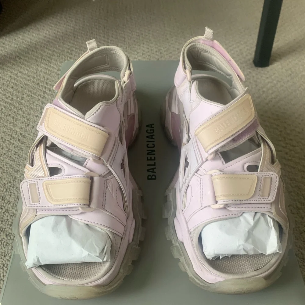 Balenciaga Track Touch Strap Sandals Lilac Lavender 38 - Picture 8 of 14